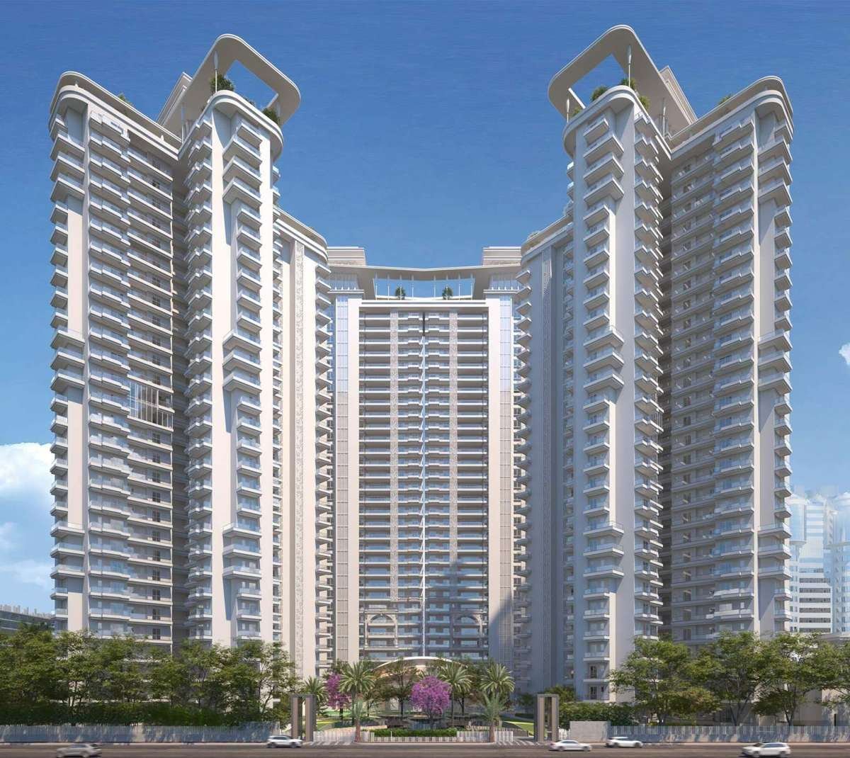 Artist’s impression of the front elevation of VVIP Addresses from the main road.